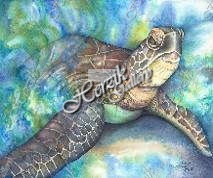 Green Sea Turtle (Watercolor)