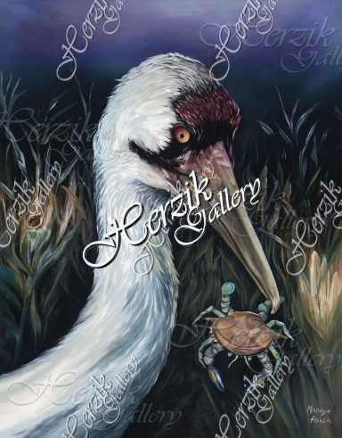 "Lunch" - Whooping Crane (Original)